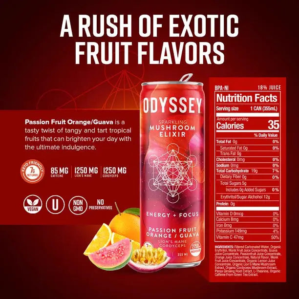 Passion Fruit Orange Guava Odyssey Elixir Energy Drink From Siesta G