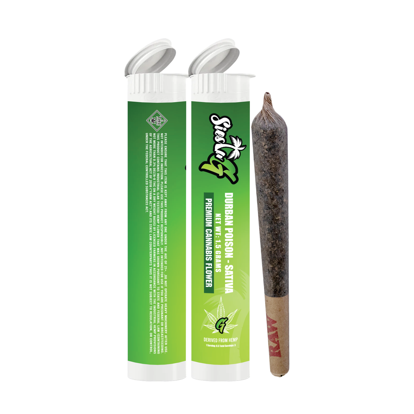 Hemp Pre Rolls Durban Poison Sativa Pre-Roll Alien Forces LLC Siesta G Dispensary