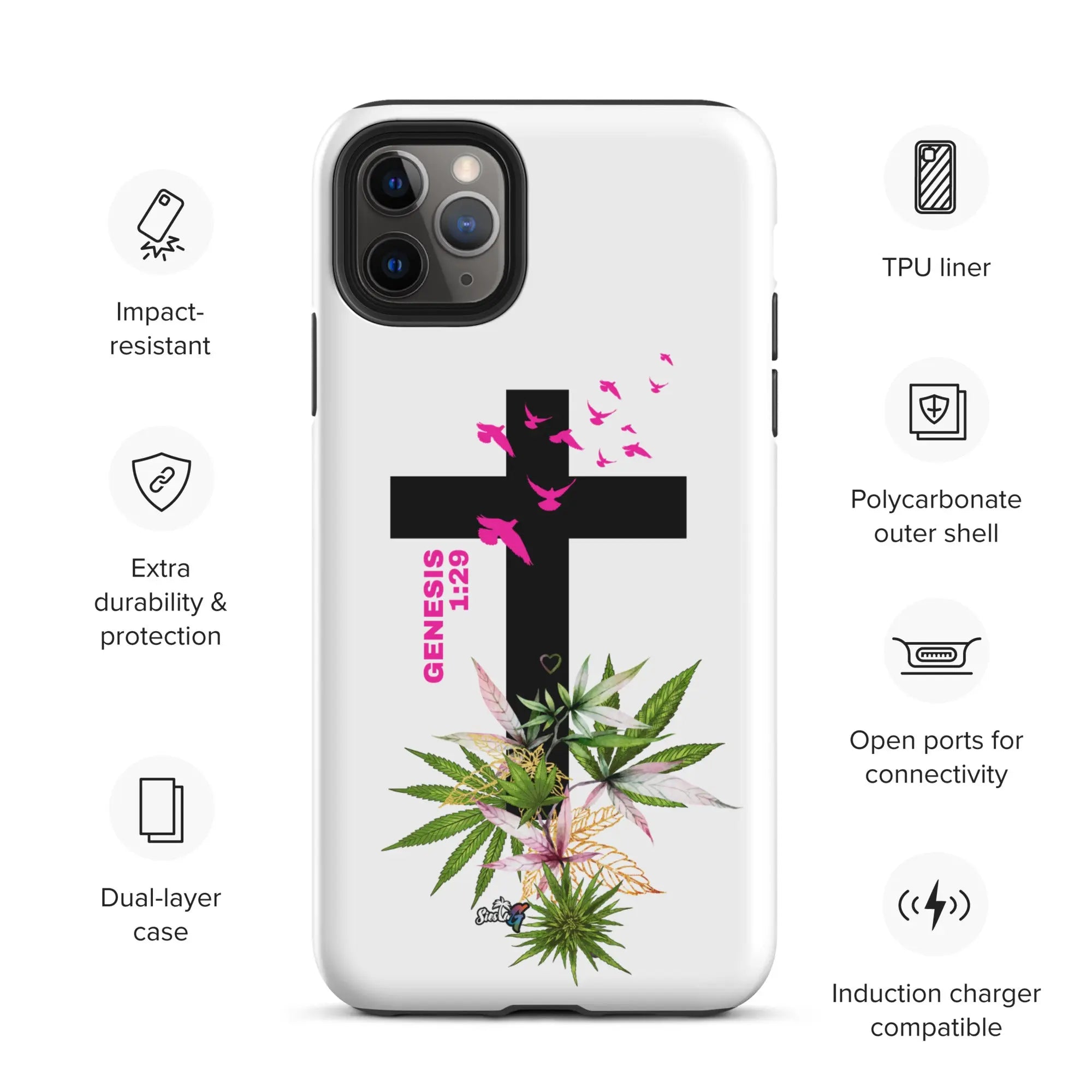 Genesis 1:29 Bible Quote Tough Case for iPhone® Siesta G Dispensary Siesta-G MatteiPhone11ProMax