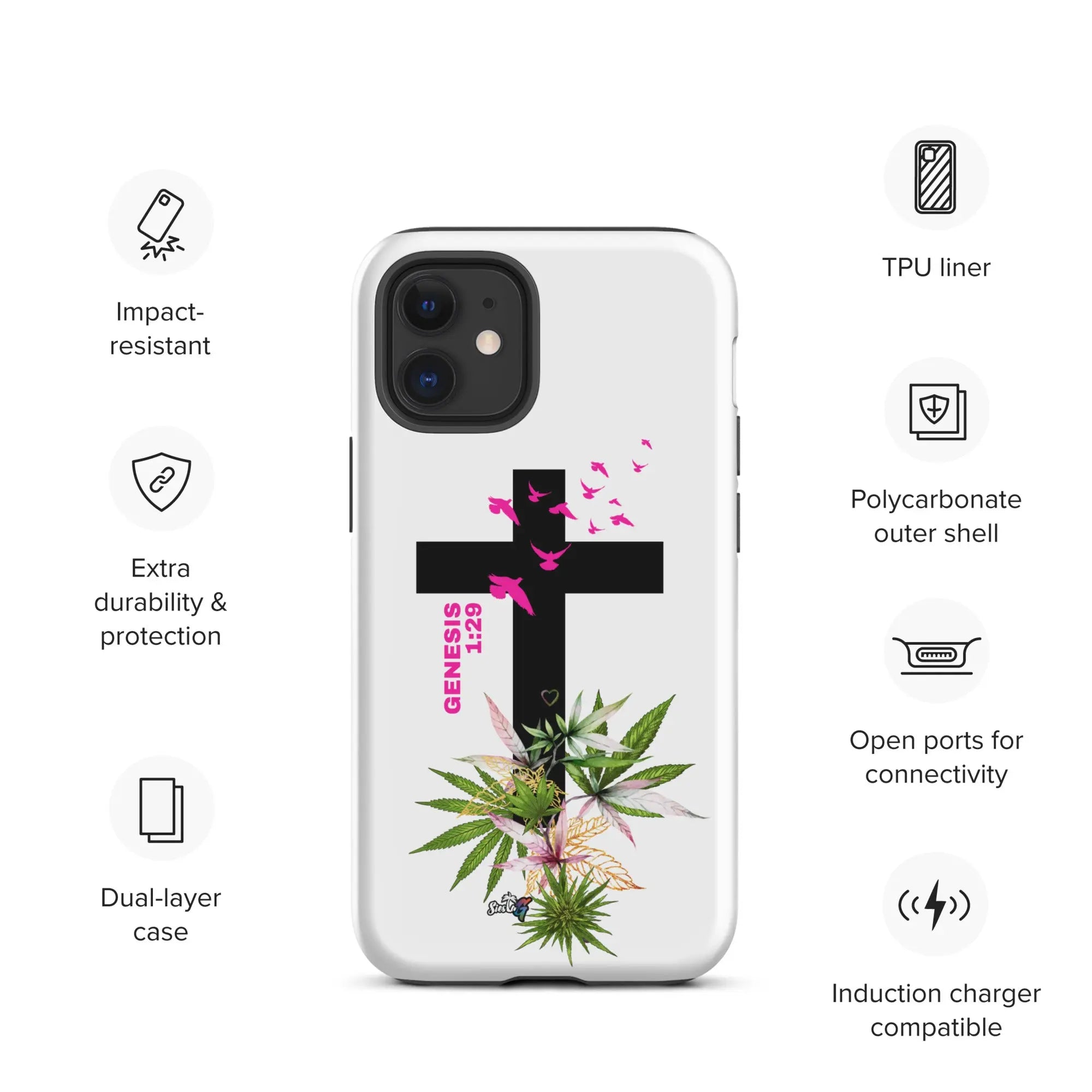 Genesis 1:29 Bible Quote Tough Case for iPhone® Siesta G Dispensary Siesta-G MatteiPhone12mini
