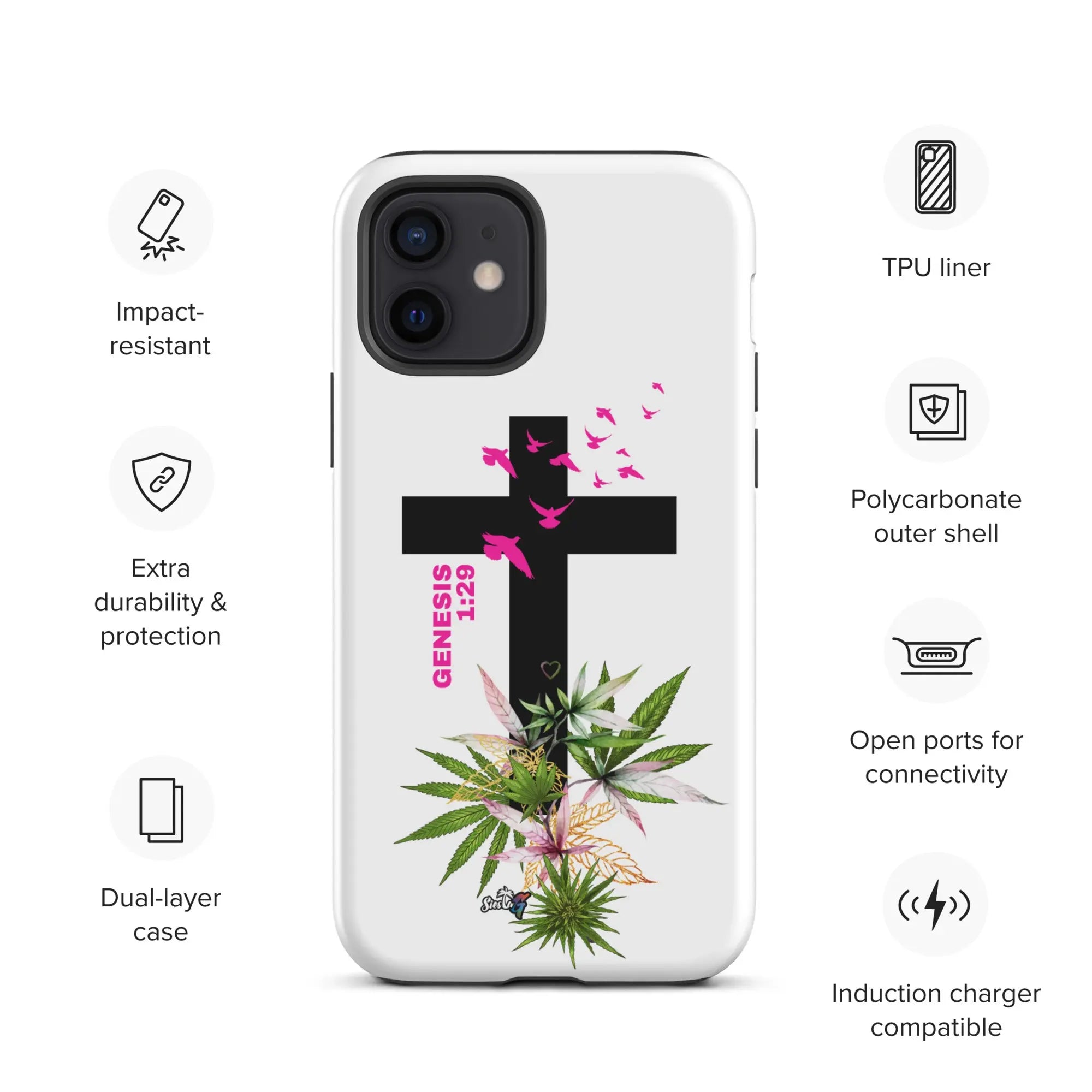 Genesis 1:29 Bible Quote Tough Case for iPhone® Siesta G Dispensary Siesta-G MatteiPhone12
