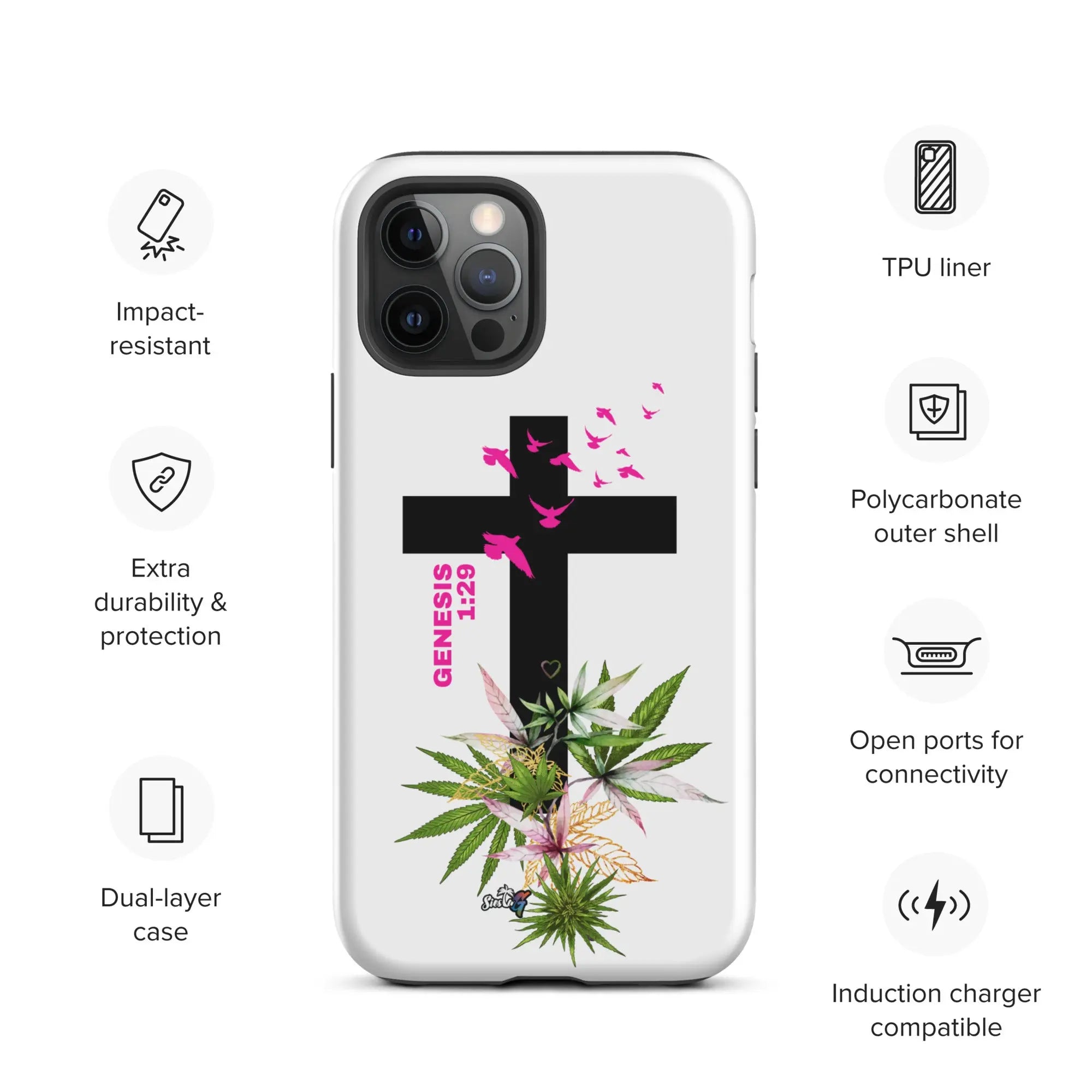 Genesis 1:29 Bible Quote Tough Case for iPhone® Siesta G Dispensary Siesta-G MatteiPhone12Pro