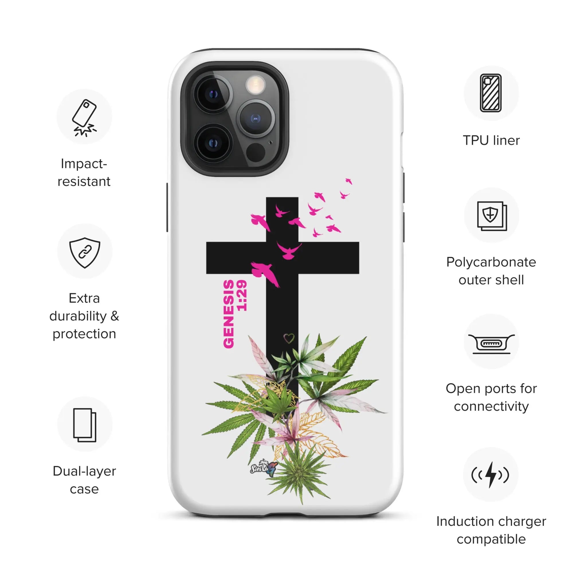 Genesis 1:29 Bible Quote Tough Case for iPhone® Siesta G Dispensary Siesta-G GlossyiPhone12ProMax