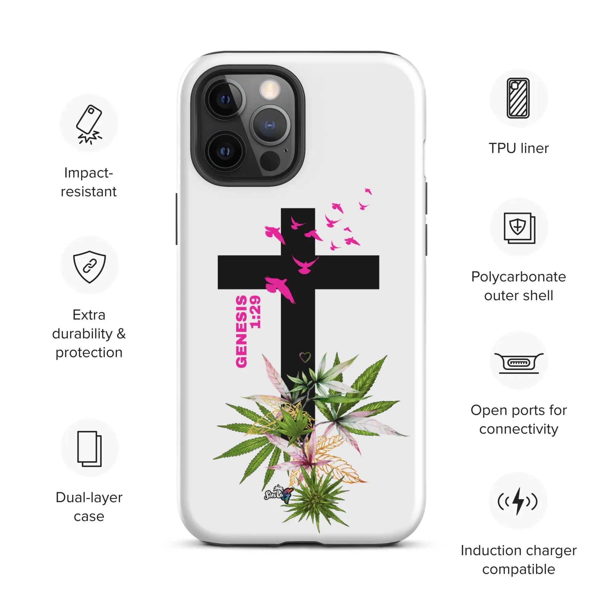 Genesis 1:29 Bible Quote Tough Case for iPhone® Siesta G Dispensary Siesta-G MatteiPhone12ProMax