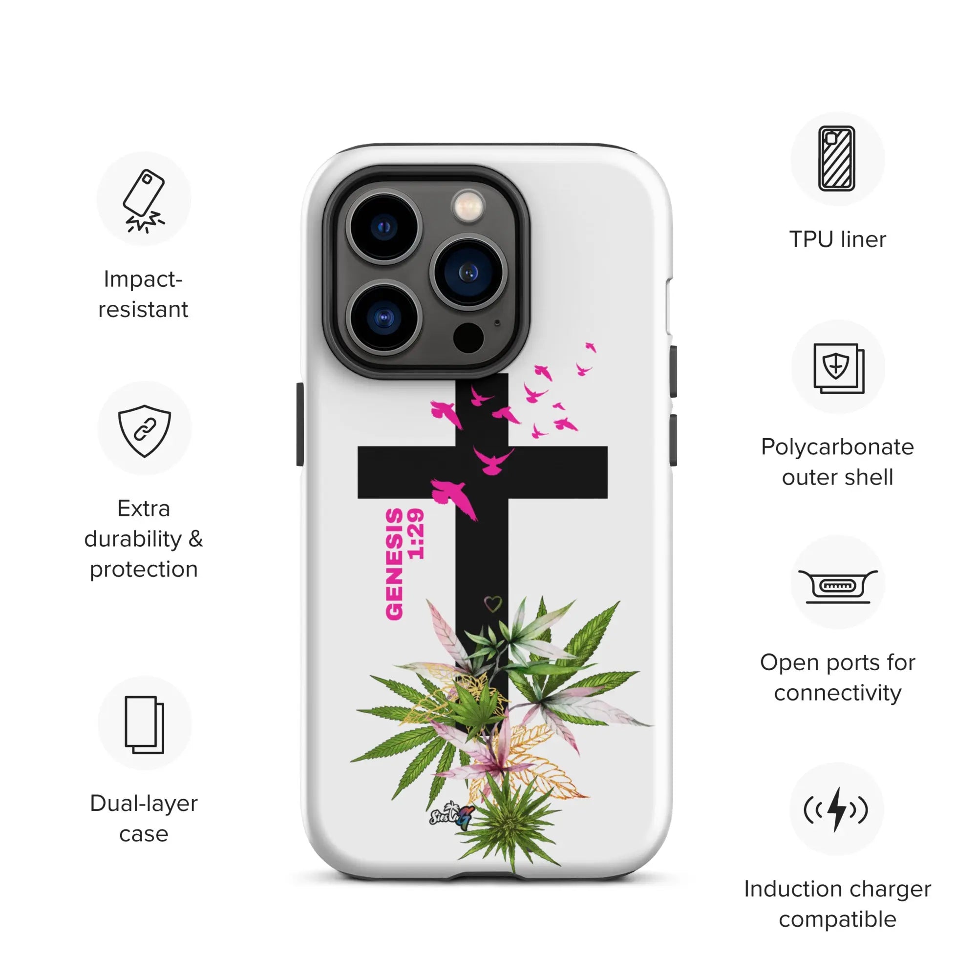 Genesis 1:29 Bible Quote Tough Case for iPhone® Siesta G Dispensary Siesta-G MatteiPhone14Pro