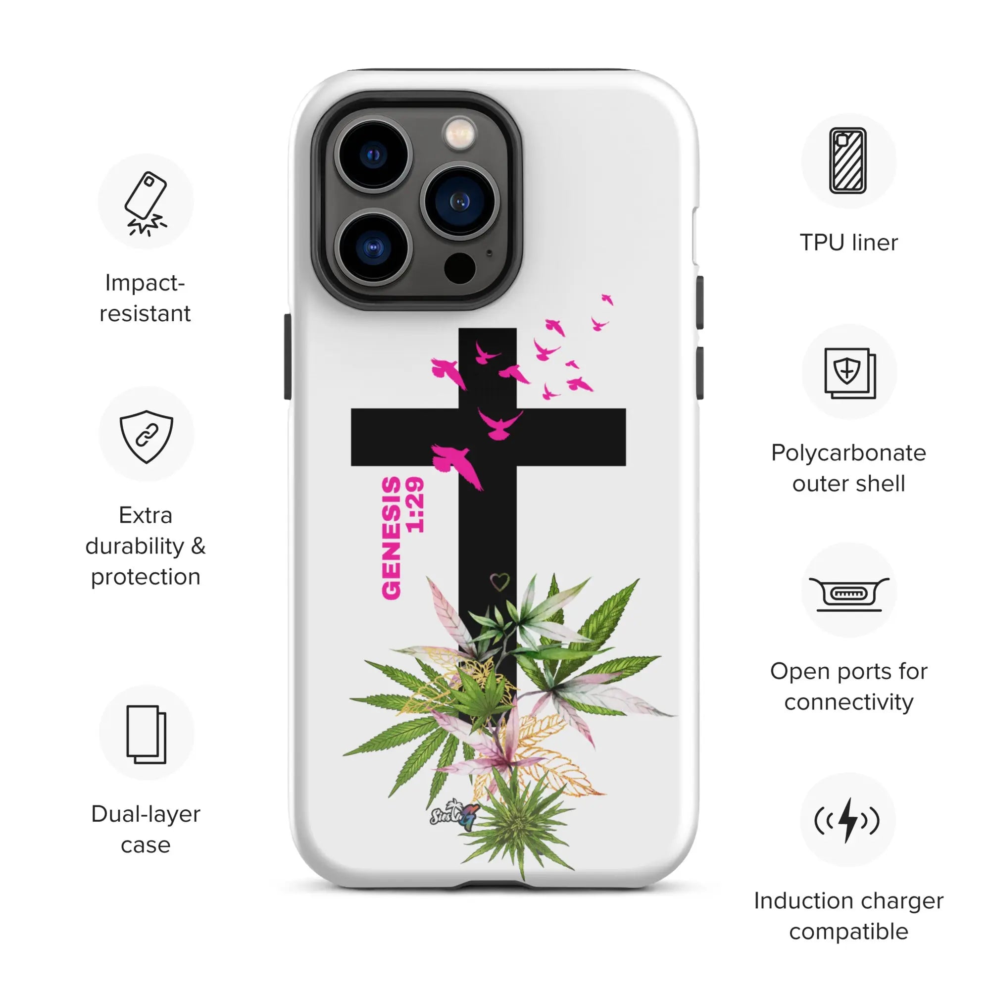Genesis 1:29 Bible Quote Tough Case for iPhone® Siesta G Dispensary Siesta-G GlossyiPhone14ProMax