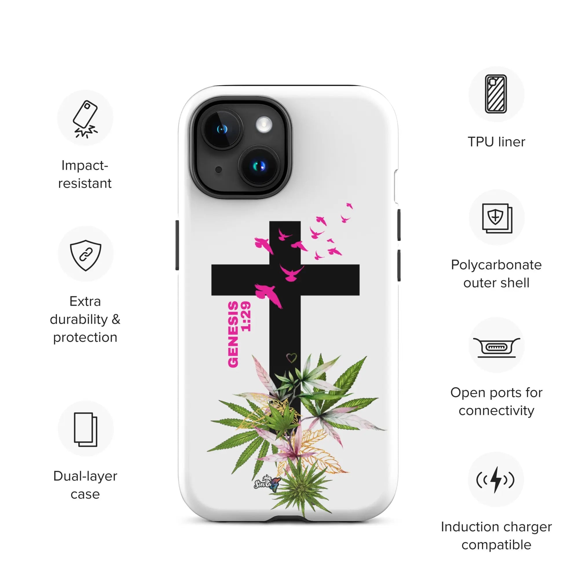 Genesis 1:29 Bible Quote Tough Case for iPhone® Siesta G Dispensary Siesta-G GlossyiPhone15