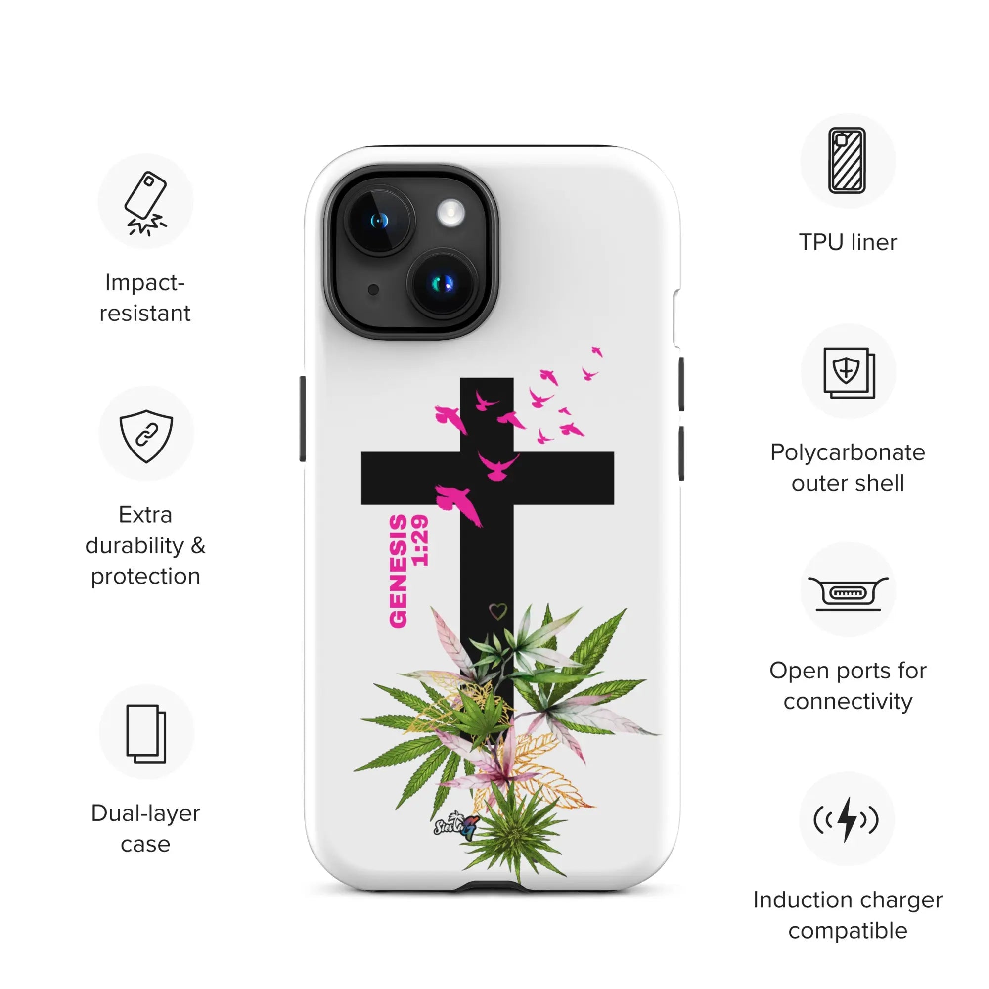 Genesis 1:29 Bible Quote Tough Case for iPhone® Siesta G Dispensary Siesta-G MatteiPhone15