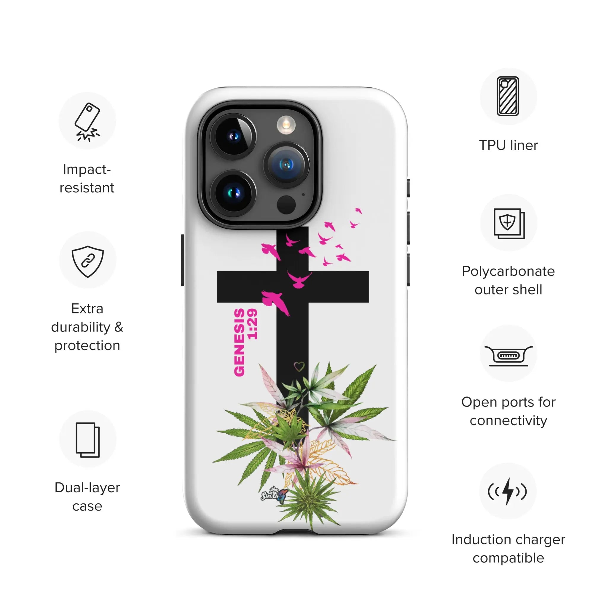 Genesis 1:29 Bible Quote Tough Case for iPhone® Siesta G Dispensary Siesta-G GlossyiPhone15Pro