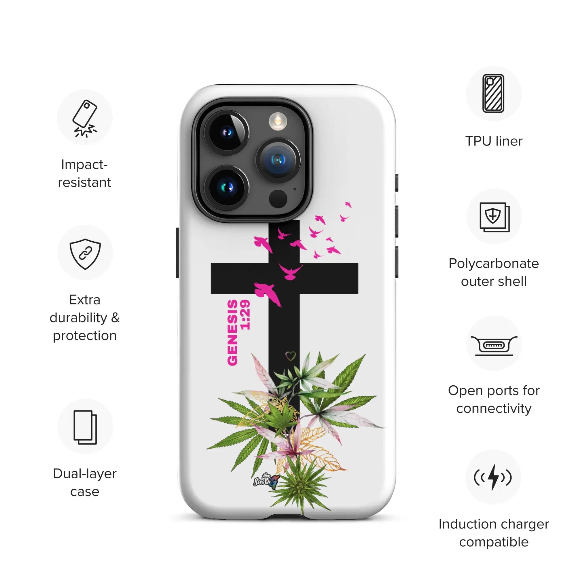 Genesis 1:29 Bible Quote Tough Case for iPhone® Siesta G Dispensary Siesta-G MatteiPhone15Pro