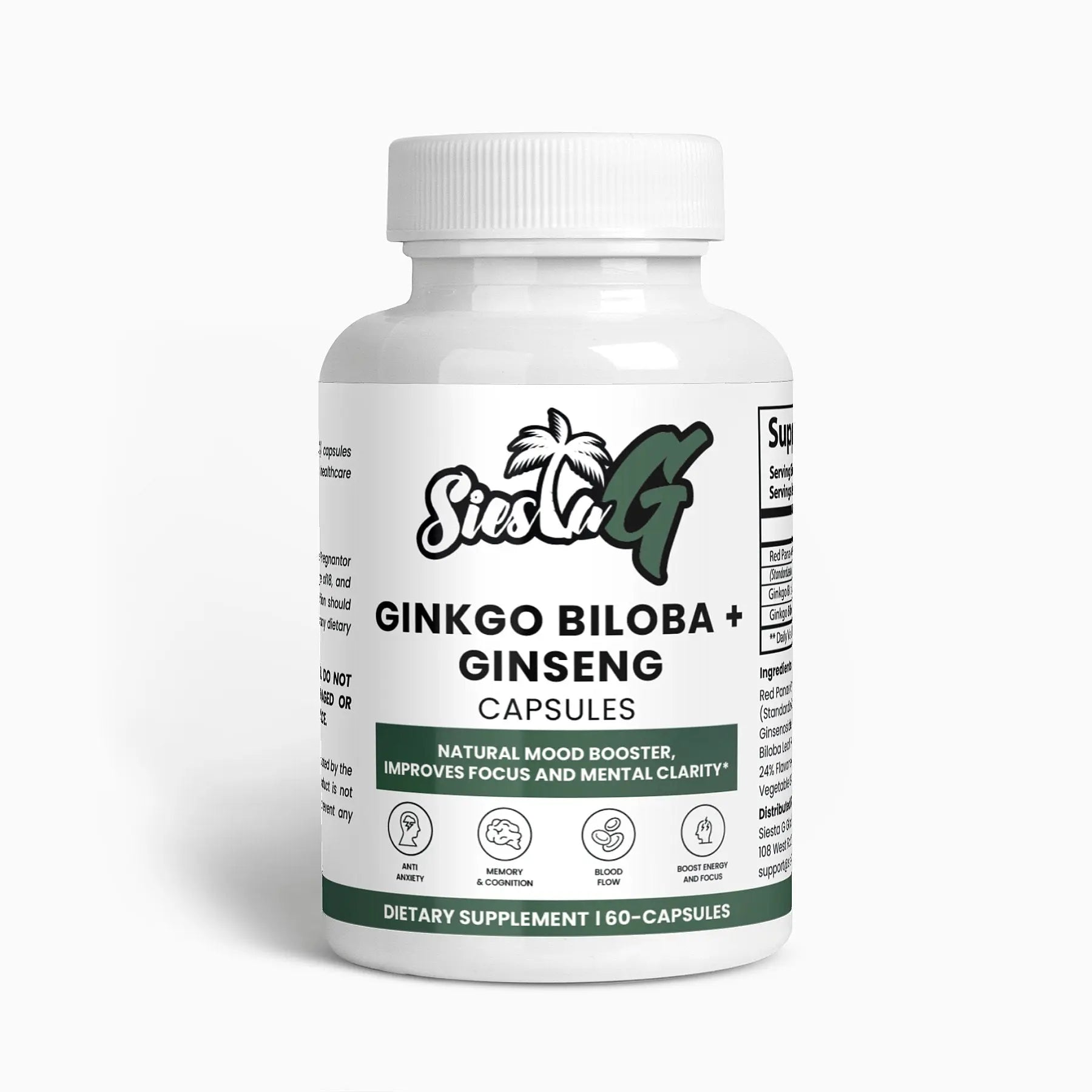Specialty Supplements Ginkgo Biloba + Ginseng Siesta G Siesta G Dispensary
