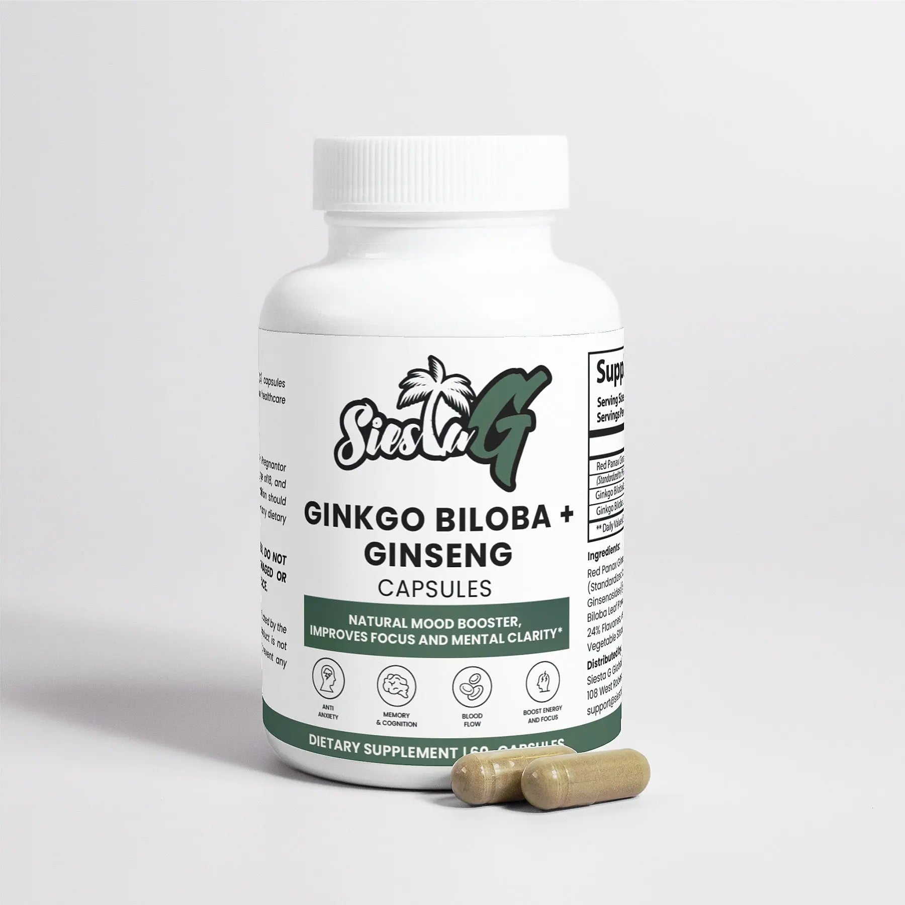 Specialty Supplements Ginkgo Biloba + Ginseng Siesta G Siesta G Dispensary