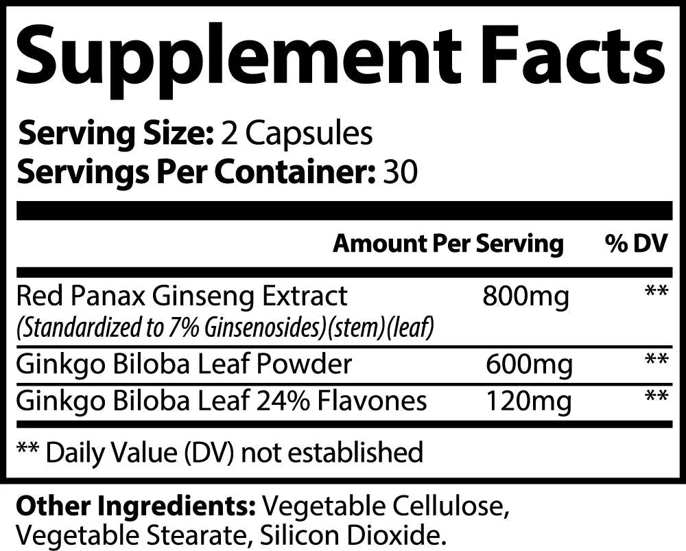 Specialty Supplements Ginkgo Biloba + Ginseng Siesta G Siesta G Dispensary