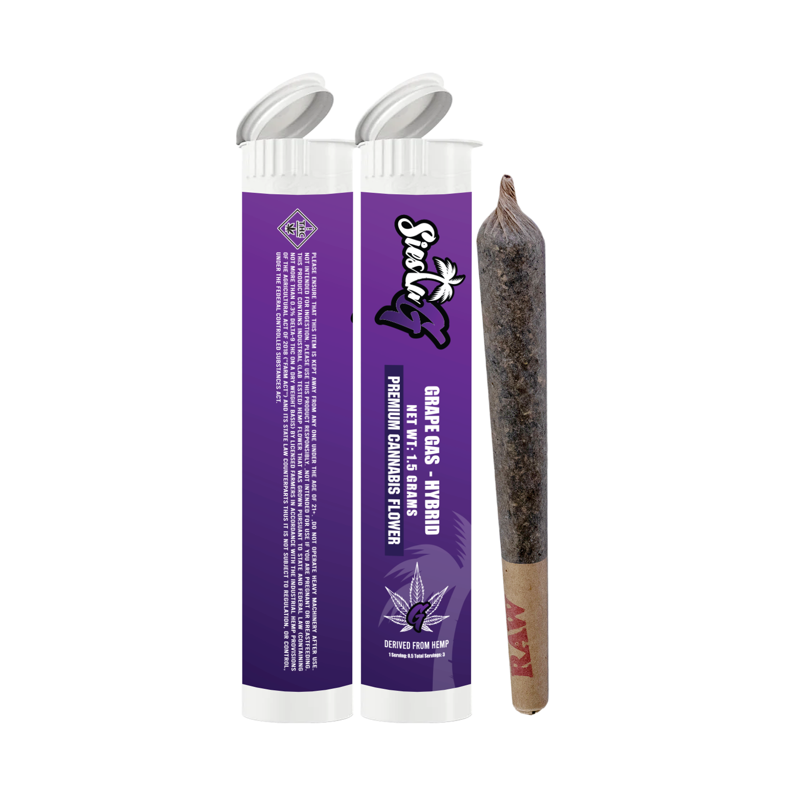Hemp Pre Rolls Grape Gas Exotic Hybrid Pre-roll Siesta G Dispensary Siesta G Dispensary