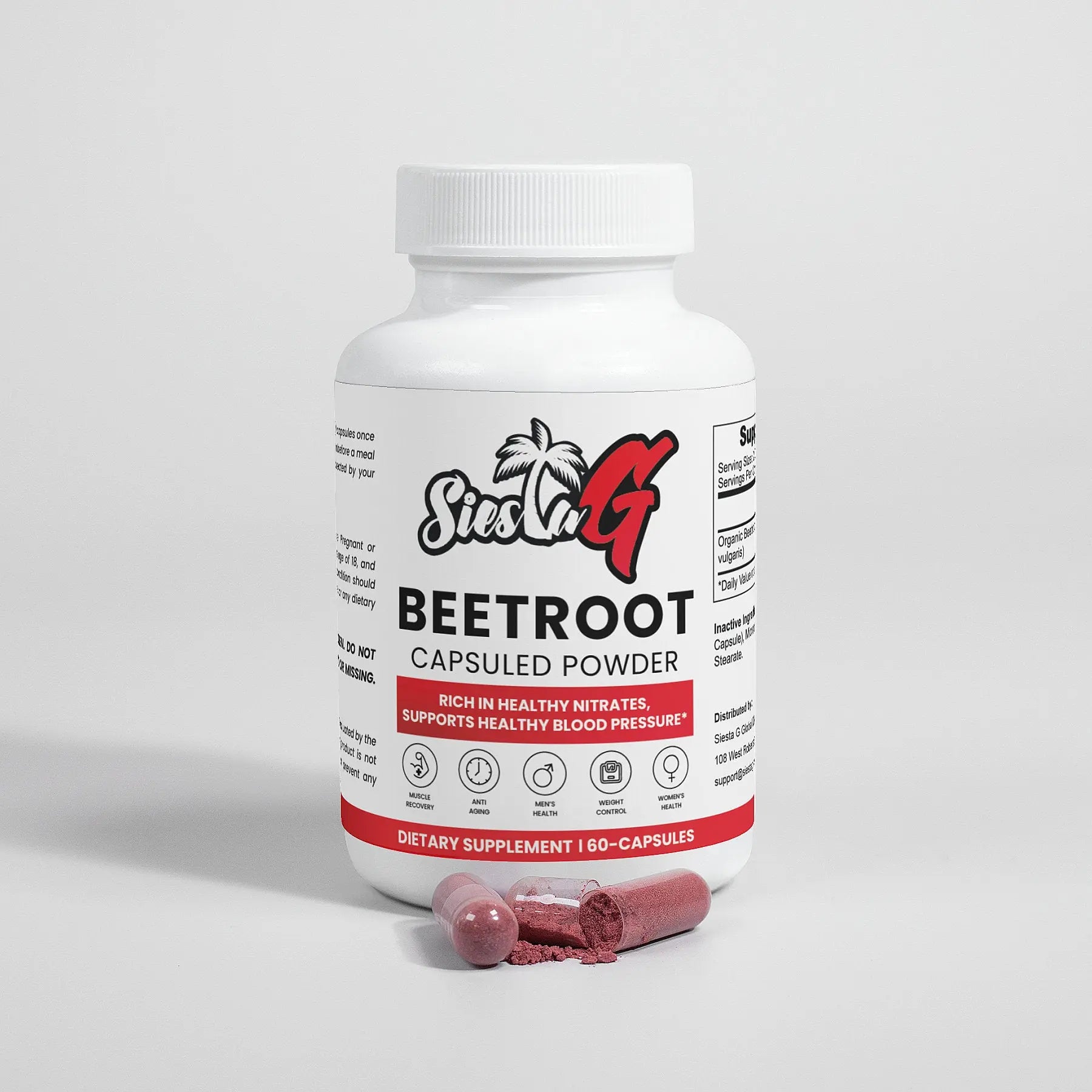 Natural Extracts Organic Beetroot Powder Capsules Siesta G Siesta G Dispensary