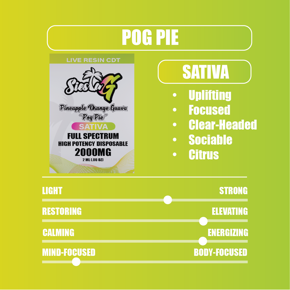Siesta G 2G - Pineapple Orange Guava "Pog Pie" (Sativa)