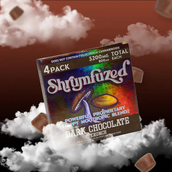Shrumfuzed Mushroom Edibles Siesta G Siesta G Dispensary 4-Pack-3200Mg-Dark-Chocolate-Crunch