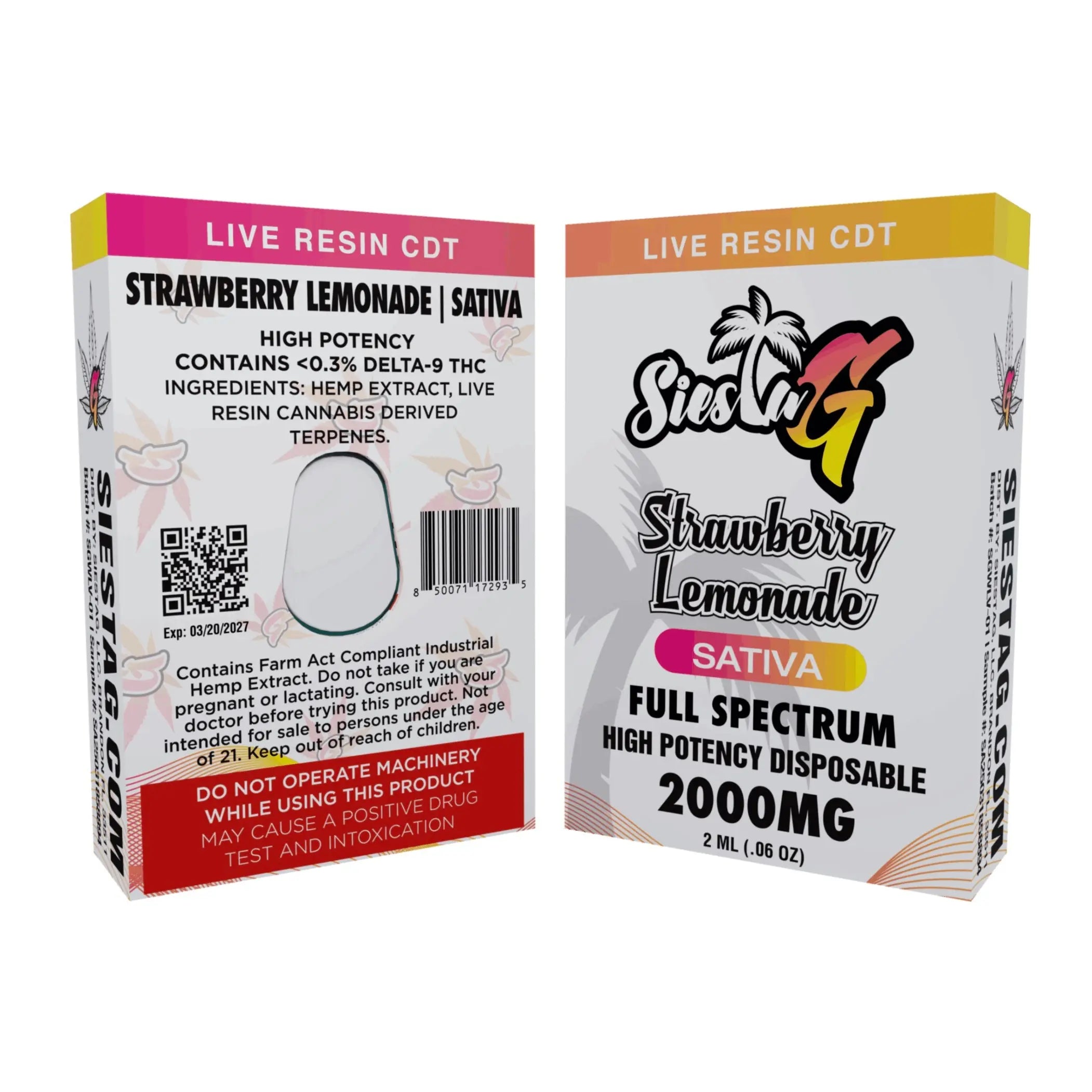 Disposables Siesta G 2G - Strawberry Lemonade (Sativa) Siesta G Siesta G Dispensary