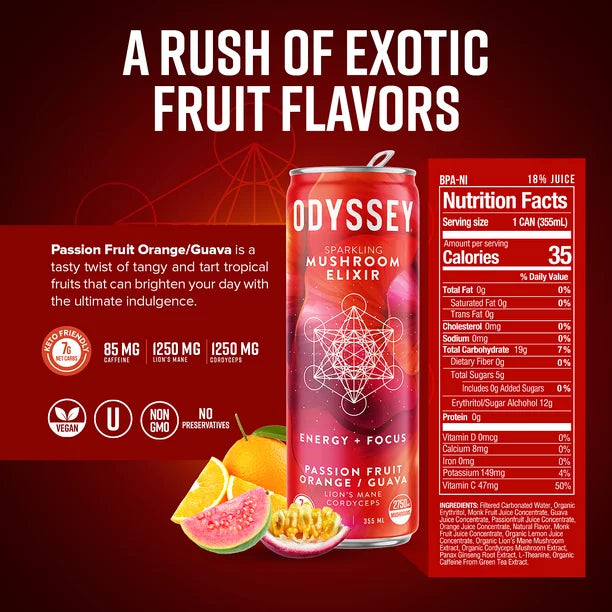 Passion Fruit Orange Guava Odyssey Elixir Energy Drink From Siesta G