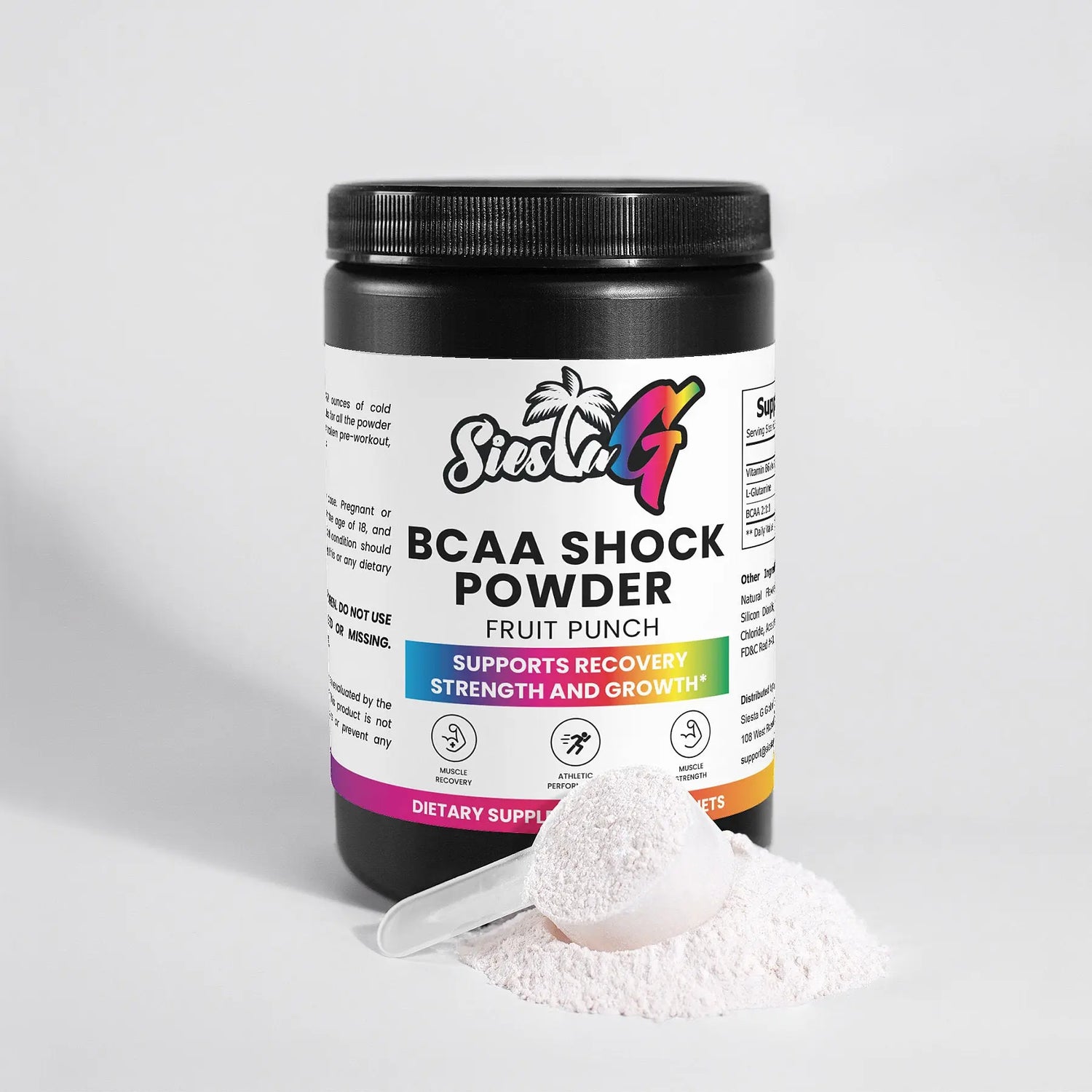 Amino Acids &amp; Blends BCAA Shock Powder (Fruit Punch) Siesta G Dispensary Siesta-G 