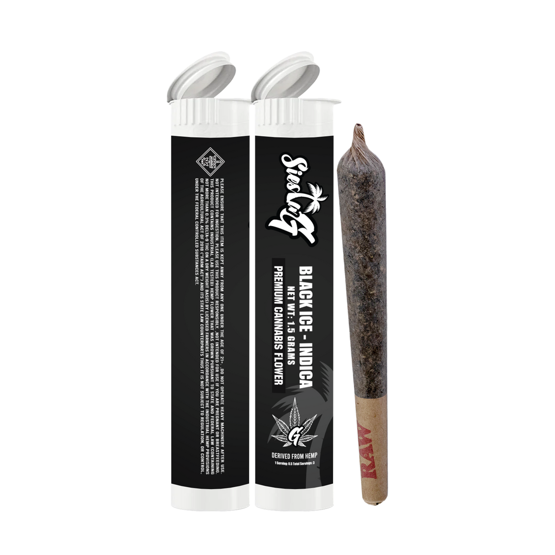 Hemp Pre Rolls Black Ice Indica Pre-Roll Siesta G  Siesta G Dispensary