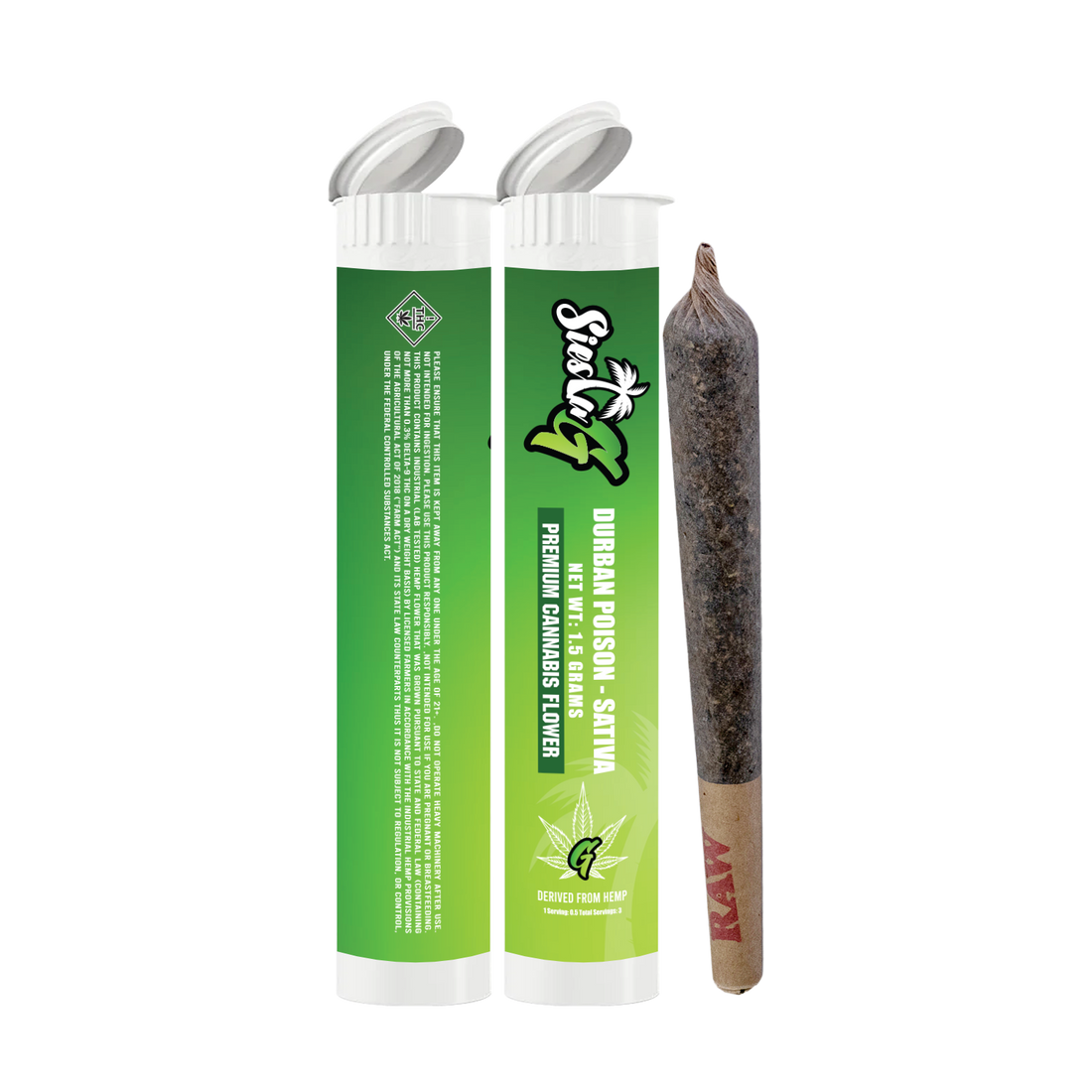 Hemp Pre Rolls Durban Poison Sativa Pre-Roll Alien Forces LLC Siesta G Dispensary