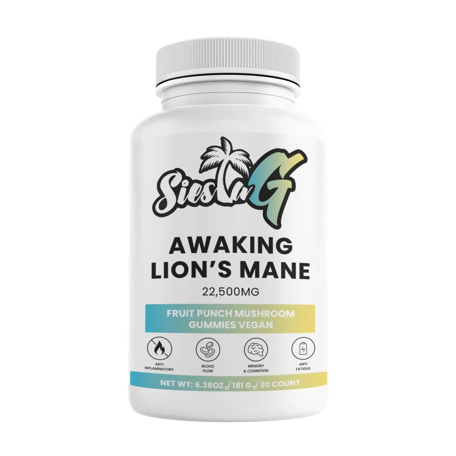 Mushrooms Lions Mane Extra Strength Fruit Punch Mushroom Gummies Siesta-G Siesta G Dispensary