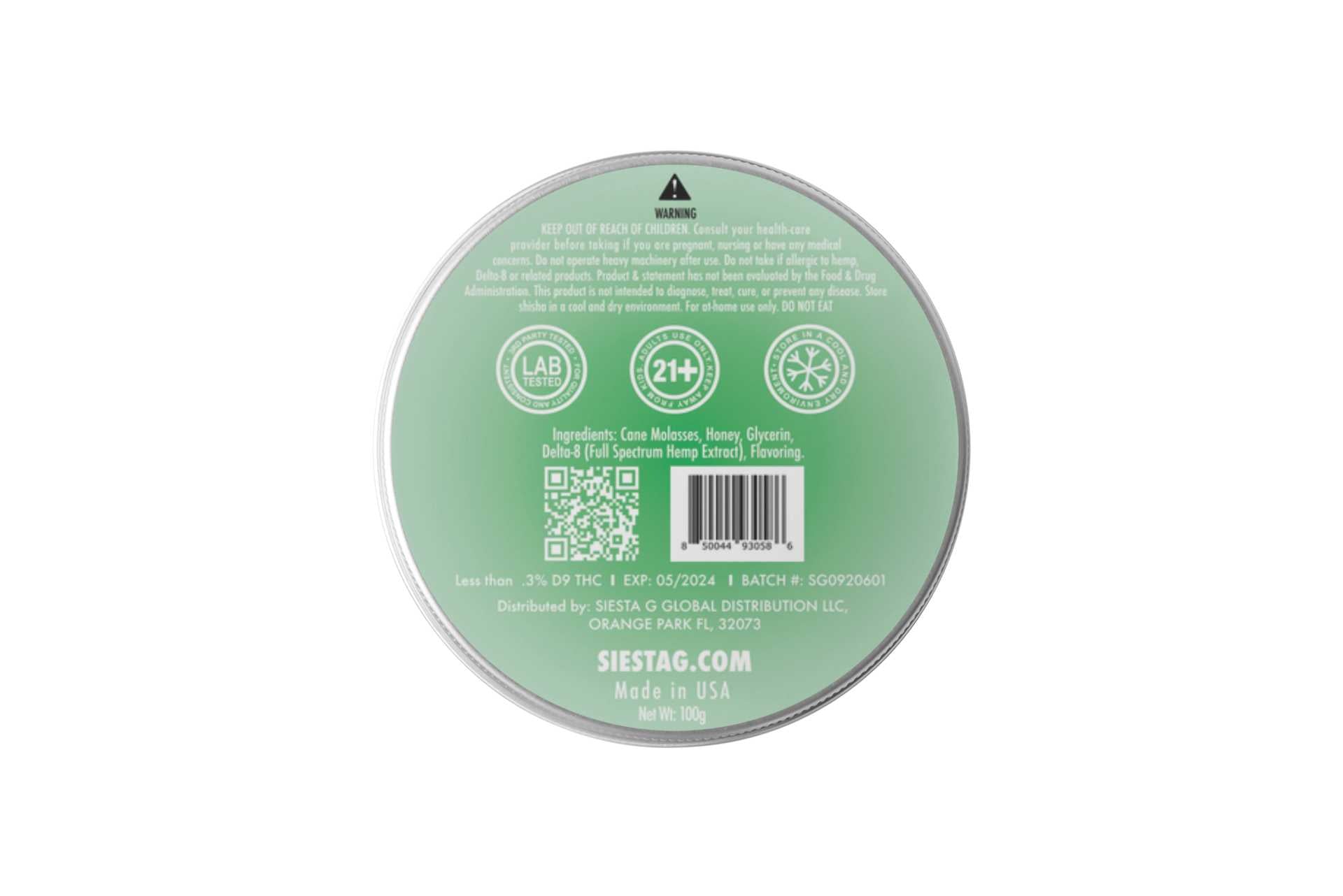 Shisha Infused Delta 8 950mg Ice Chilled Mint Siesta-G