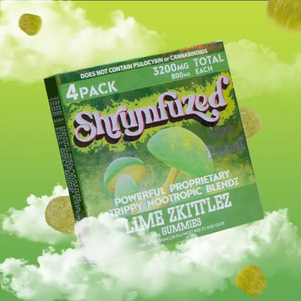 Shrumfuzed Mushroom Edibles Siesta G  Siesta G Dispensary 4-Pack-3200Mg-Lime-Zkittlez