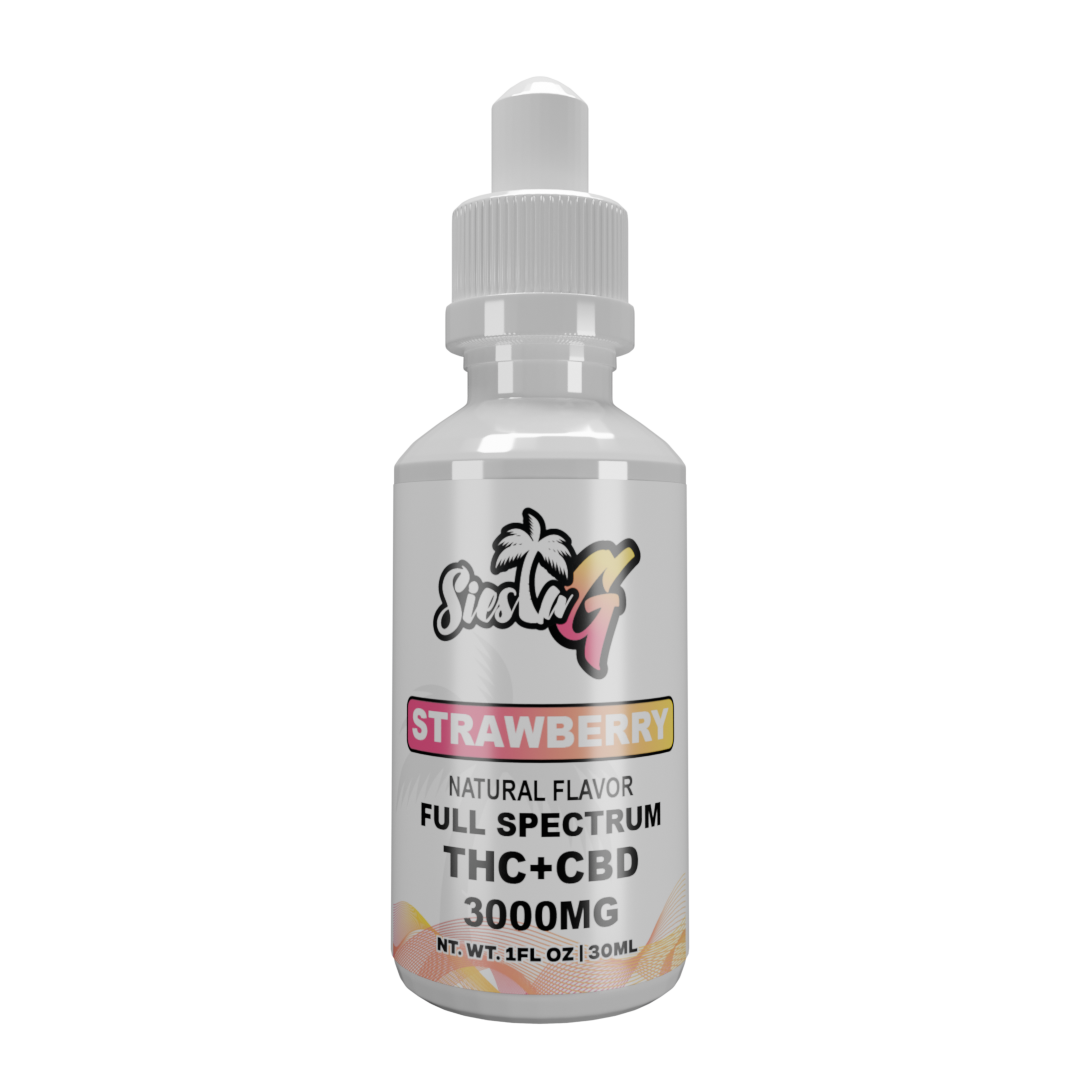 THC Blend Tincture 3000mg Strawberry Drops